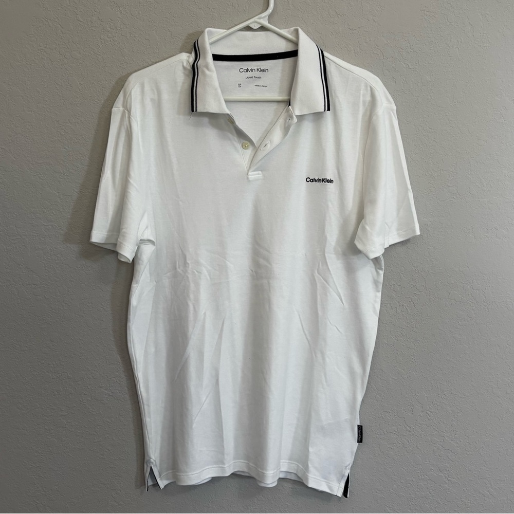 Calvin Klein White Polo with Black Trim